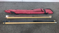 (2) Pool Cues With Case