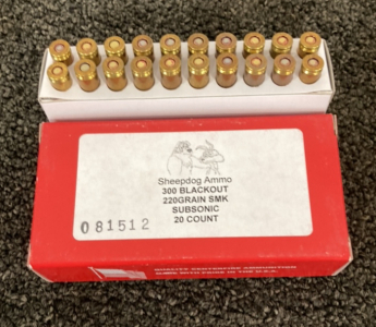 (20)rnds Sheepdog .300 Blackout Subsonic Ammo