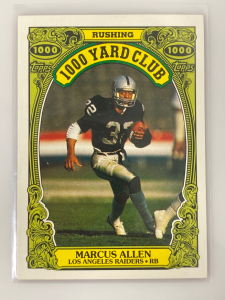 1986 Topps 1000 Yard Club Marcus Allen Football Card