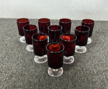 (10) 4" Colored Drinking Glasses