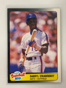 1990 Fleer Baseball MVP Mets Darryl Strawberry Baseball Card