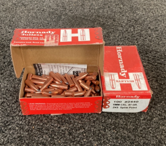 (2) Boxes Hornady 6MM Bullets