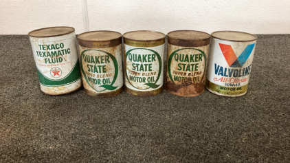(5) Vintage Oil/Fluid Cans