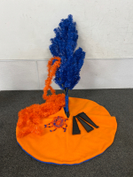 Decorative BSU Colored Tree, Tree Skirt, Stand, and More