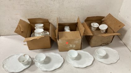 (4) Sets of Tea Cups & Saucers