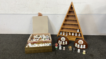 Collection of Decorative Thimbles: Hallmark, Coalport, Noritake, Johnson Brothers, and Others