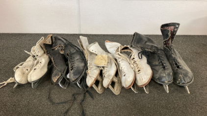 (5) Pair Of Vintage Ice Skates