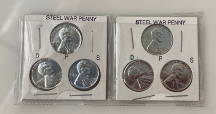 (6) Steel War Cents P-D-S