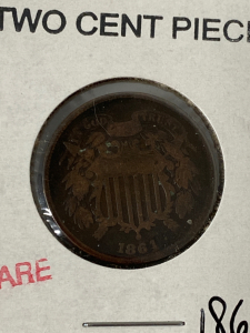 1864 Rare Two Cent Piece