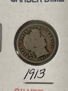 1913 Silver Rare Barber Dime