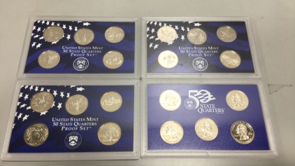 United States Mint 50 State Quarters Proof Set. 1999-2002. (20) coins total