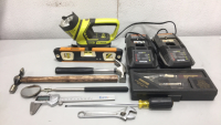 Ryobi flashlight and various tools