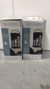 (2) Quoizel Matte Black Wall Lanterns