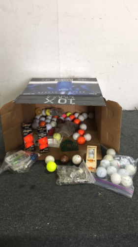 Lot of (40+) Golf Balls (2) Bags Of golf Spikes and More