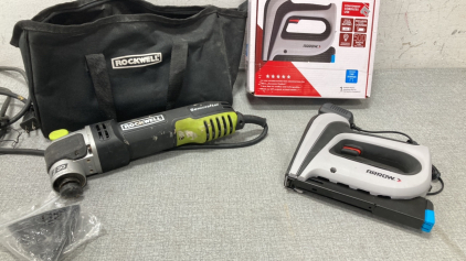 Arrow Cordless Staple Gun and Rockwell Angle Grinder