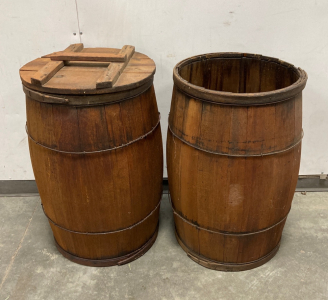 (2) Wooden Barrels