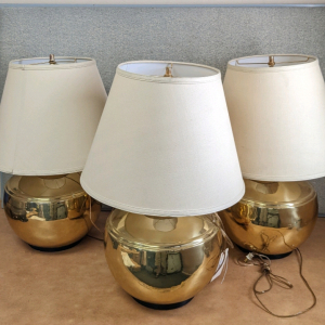 (3) Brass Table Lamps