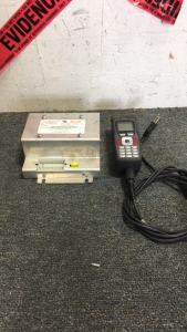 (1) Whelen 200-Watt Siren Amplifier (1) Code Brand Bar Code Scanner