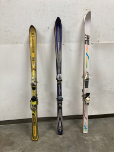 (3) pairs Of Skis With Nordica Ski Bag