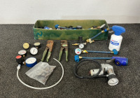 (2) Thomas & Betts Crimping Tools, Assorted A/C Recharging Hoses, and Assorted Gauges