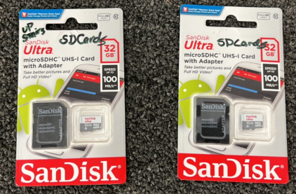 (2) SanDisk 32GB MicroSDHC UHS-I Cards with Adapter