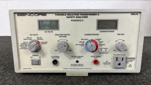 Sencore PR570 Variable Isolation Transformer & Safety Analyzer (Powers On)