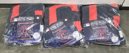 Super Sized Royal Plush Cleveland Indians Blanket x (3)