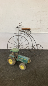 Bicycle and Toy Tractor