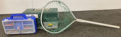 (2) Tackle Boxes With Tackle And Landing Net