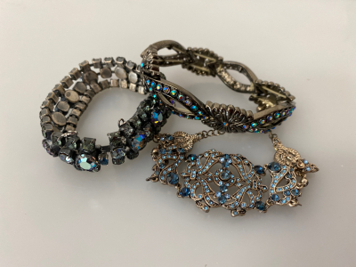 (3) Beautiful Rhinestone Bracelets