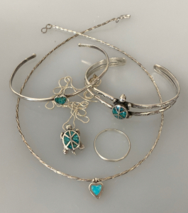 Assorted .925 Silver Jewelry with Turquoise Accents