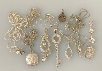 Assorted Silver Toned Necklaces and Pendants