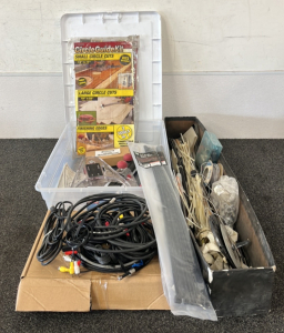 Circle Cut Guide, Assorted Audio/Visual Cables, and Assorted Cable Ties