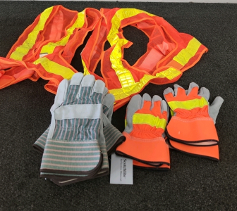 (2) Safety Vests & (6) Pairs Of Gloves
