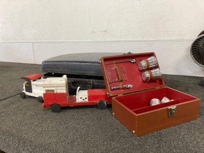 Vintage Suitcase, Vintage Drinking Box, And More