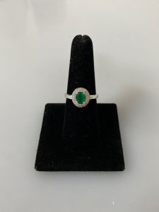 Size 7 3/4 Ring With Green Stone