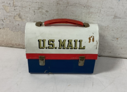 Vintage U.S. Mail Metal Lunchbox With Thermos