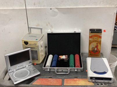 Mega Watchman, Hp Cd Writer, Poker Chips & Portable dvd Player