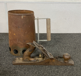 Vintage Baileys Wood Plane and Easy Embers Charcoal Starter