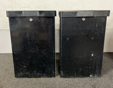 (2) 14" W x 16" D x 21" H Lockable Metal Storage Containers