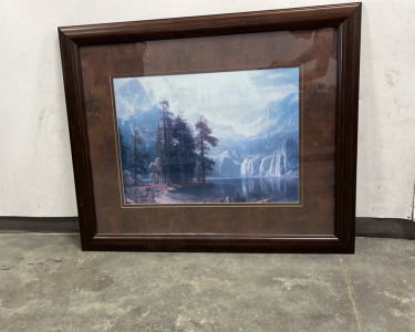 46"x38" Framed Art Print of Mountain Lake