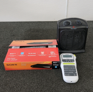 Sony DVD Player, Pelonis Spaceheater & Brother Label Maker