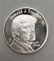 One Troy Oz Donald Trump Silver Coin, .999 Fine Silver