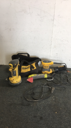 (1) DeWalt Electric Palm Sander With Carry Case (1) Ryobi Electric Corner Sander (1) Electric Paint Eater Sander