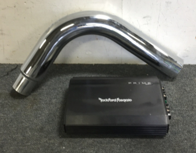 (1) Rockford Fosgate Prime Car Amplifier (1) 23” Exhaust Tip