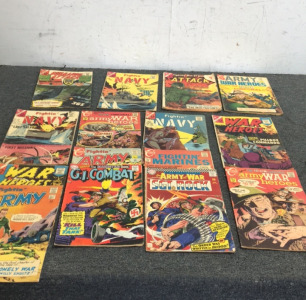 (15) Vintage War Themed Comic Books