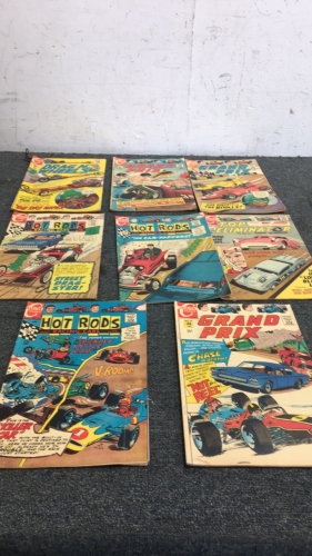 (8) Vintage Carlton Comics Car Racing Comics