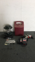 (1) Coleman Lantern With Stand And Case (1) Craftsman 20v Drill With Battery And Charger
