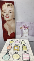 Marilyn Monroe Canvas And (2) Other Canvas Pictures