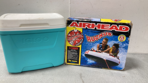 Airhead 1-2 Rider Deck Tube and Igloo Cooler